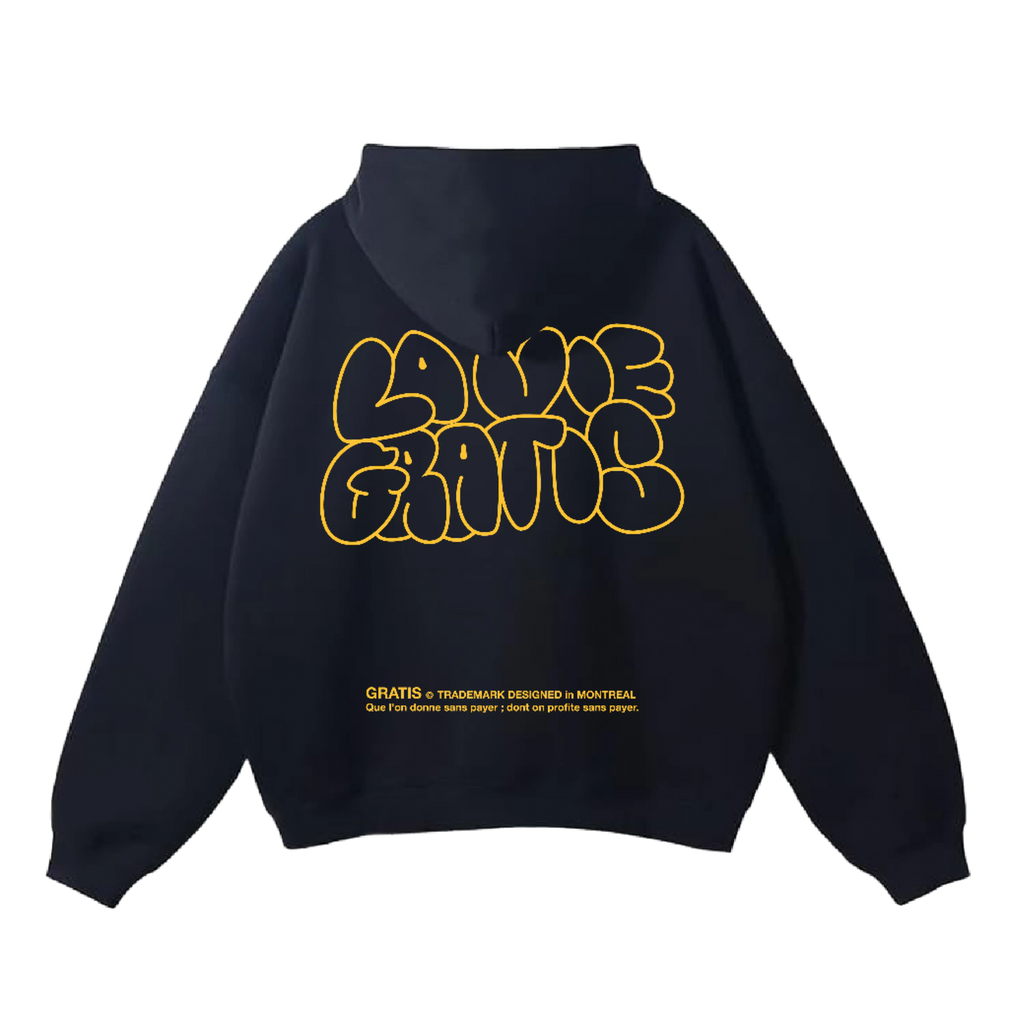 GRATIS "LA VIE GRATIS" Noir/Jaune Hoodie