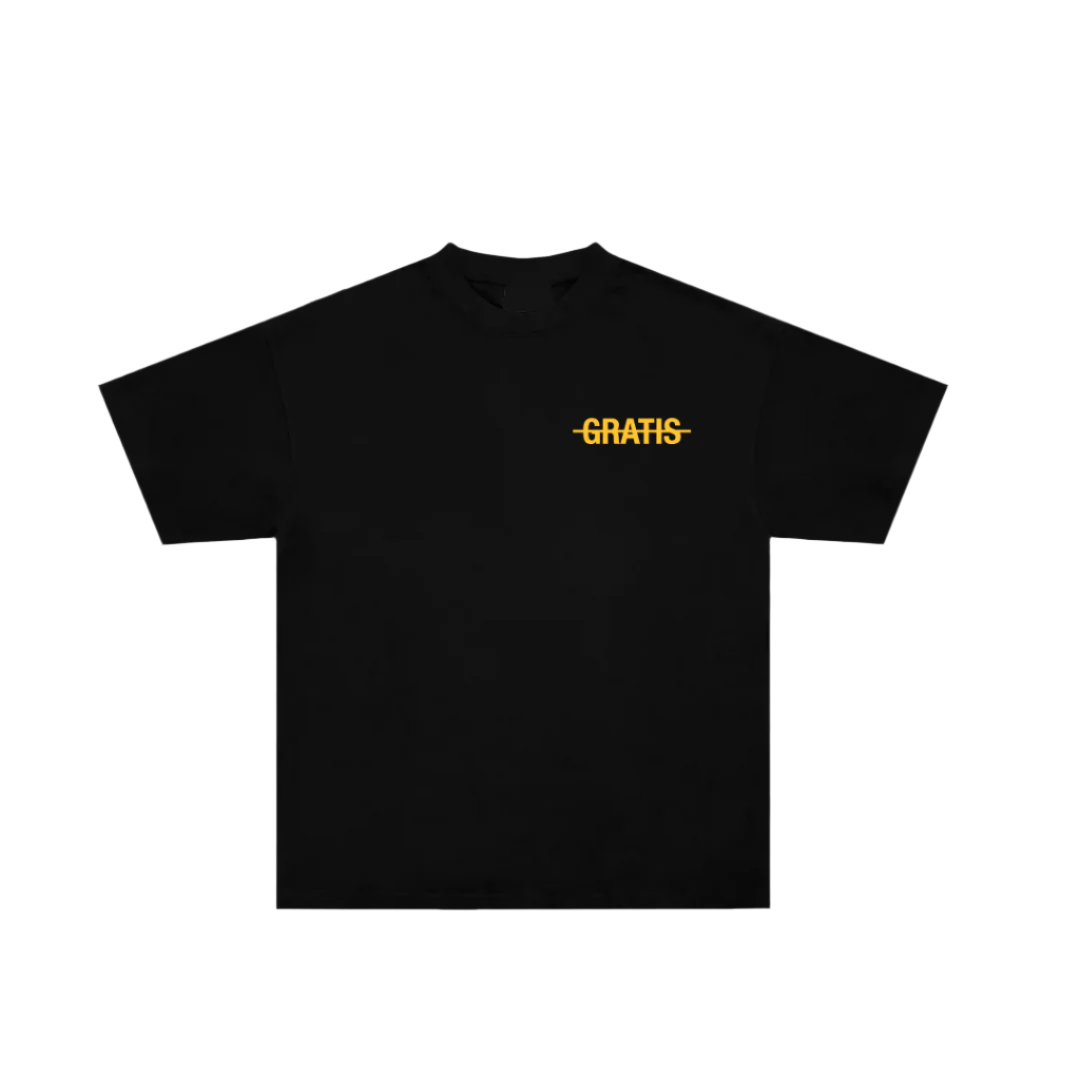 GRATIS "LA VIE GRATIS" Noir/Jaune t-shirt