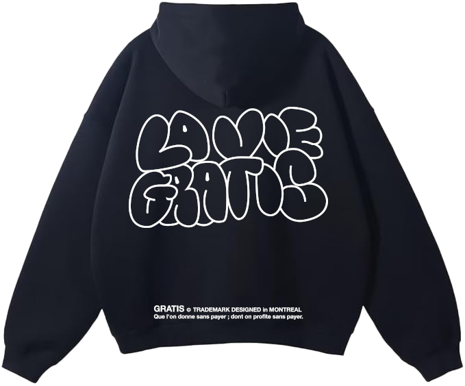 GRATIS "LA VIE GRATIS" Black Hoodie