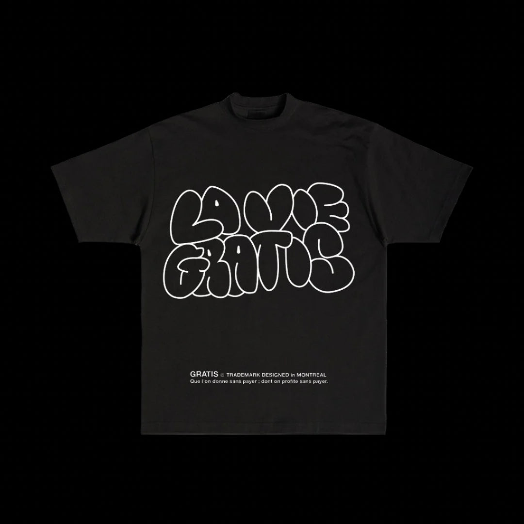 GRATIS "LA VIE GRATIS" Black Tee